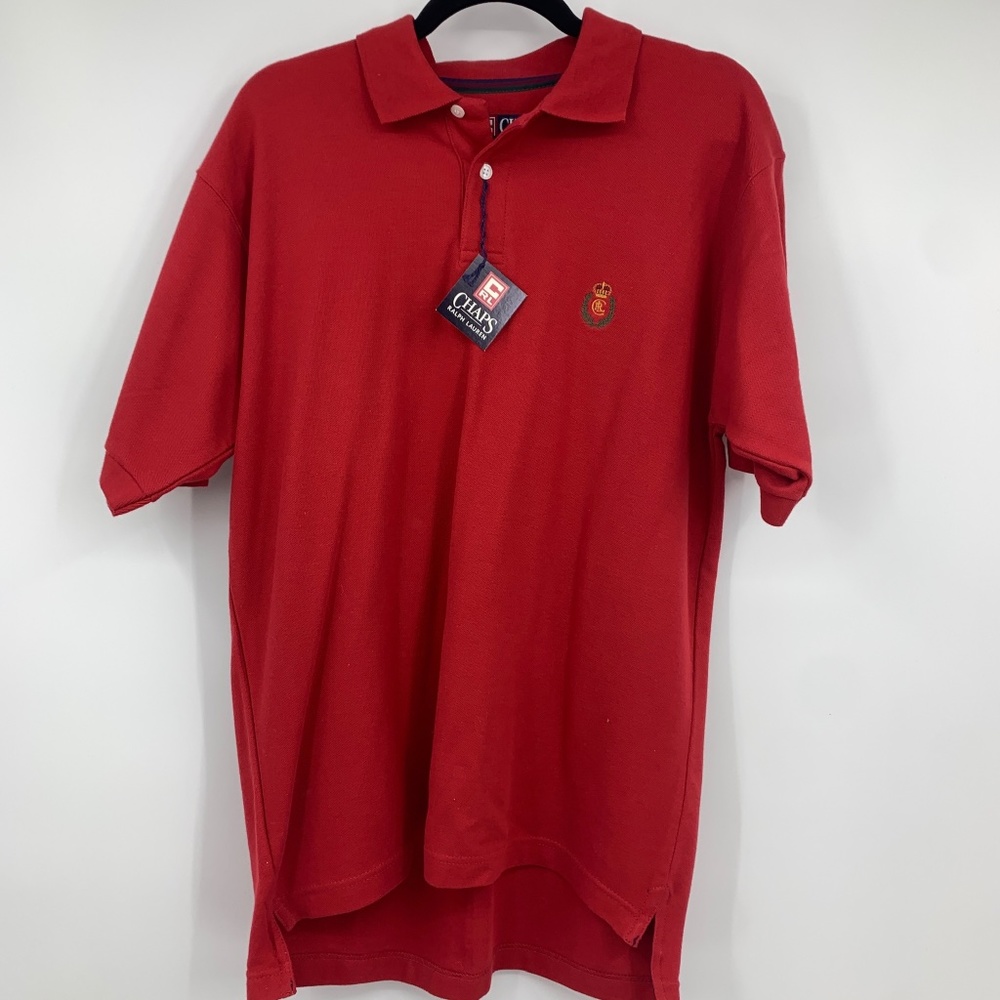 Vintage Chaps Ralph Lauren mens small polo crest red short sleeve Y2K preppy NEW